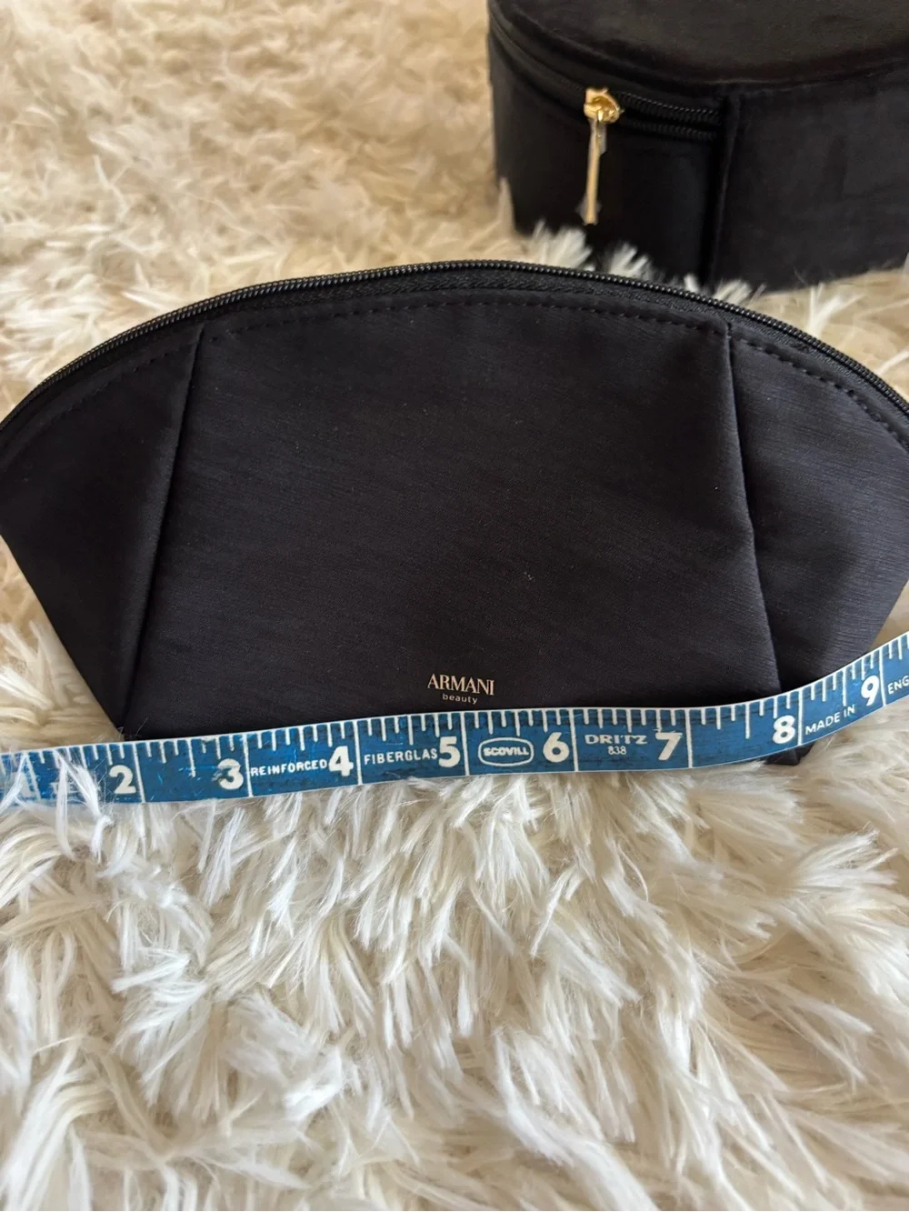Giorgio Armani black nylon makeup bag NEW